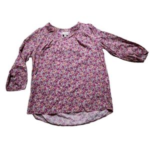 🤩St. John's Bay Women's Floral 3/4 Sleeve Blouse Size Medium